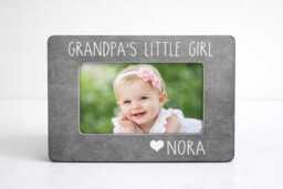Grandpa Gift Idea Personalized Picture Frame Grandpa's Little Girl Custom Photo From Granddaughter Baby - thumbnail 1