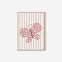 Personalized Girls Room Prints Wildflowers, Goose, Butterfly, Pastel Wall Art - thumbnail 3
