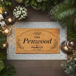 Personalised Established Date Doormat - Botanical Corner Border Est - Family Year Mat Anniversary Gift - thumbnail 3