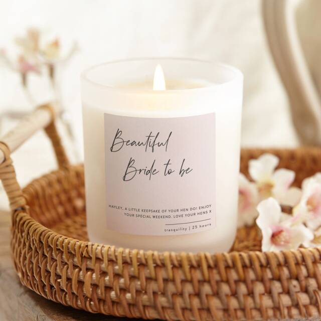 Bride To Be Gift Personalised Bridal Shower Present Soy Wax Scented Candle - image 1