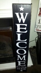 Welcome Distressed Wood Sign Primitive Star Rustic Entryway Kitchen Large Farmhouse Decor Wall Hanging To Our Home - thumbnail 1