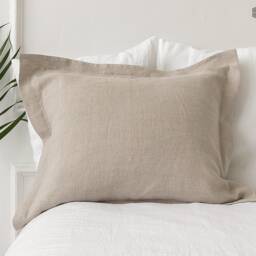 Charcoal Grey Linen Pillow-Stonewashed Charcoal Oxford Pillow Case - Standard, Queen, King Sizes - thumbnail 4