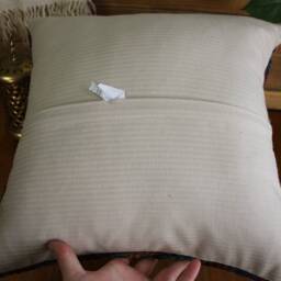 Vintage Handwoven Kilim Cushion Cover - Turkish Wool Pillow - 16In - thumbnail 4