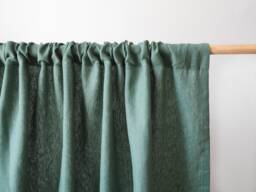 Green Rod Pocket Curtain Panel Heavy Linen - 280 G/M2 1 Pcs