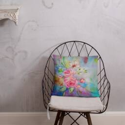 Watercolor Rose Basic Pillow