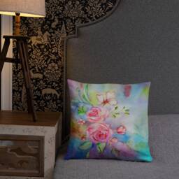 Watercolor Rose Basic Pillow - thumbnail 2