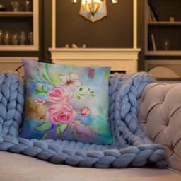 Watercolor Rose Basic Pillow - thumbnail 3