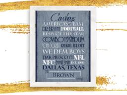 Dallas Cowboys Personalized Print Or Canvas. Gift For Fan. Man Cave Sign. Basement Bar. Decor. Gift Husband - thumbnail 1