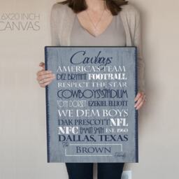 Dallas Cowboys Personalized Print Or Canvas. Gift For Fan. Man Cave Sign. Basement Bar. Decor. Gift Husband - thumbnail 2