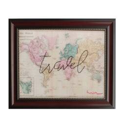 Travel World Map Hand-Embroidered Vintage Wall Art Gift - thumbnail 2