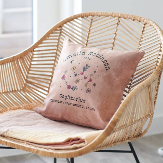 Personalised Floral Star Sign Cushion - image 1