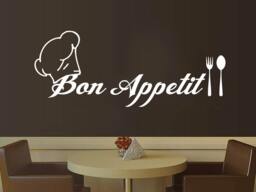 Bon Appetit Wall Decals Art Vinyl Sticker Spoon & Fork Decal Home Decor Cafe Kitchen Restaurant Bedroom Ms109 - thumbnail 1