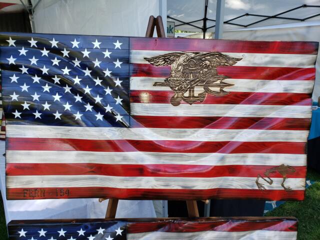 Handcrafted Wooden American Flags - Rustic, Patriotic Home/Business Decor. Usa Wall Art - image 1