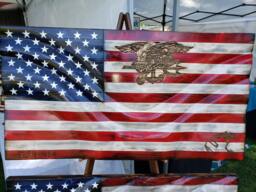 Handcrafted Wooden American Flags - Rustic, Patriotic Home/Business Decor. Usa Wall Art - thumbnail 1