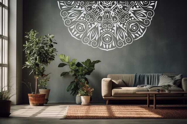 Boho Half Mandala Wall Decal Removable Vinyl Yoga Decor - image 1