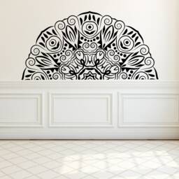 Boho Half Mandala Wall Decal Removable Vinyl Yoga Decor - thumbnail 3