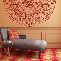 Boho Half Mandala Wall Decal Removable Vinyl Yoga Decor - thumbnail 2