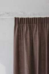 Cocoa Linen Pencil Pleat Curtain - Custom Natural Window Panel Brown Drapery For Living Room, Bedroom Or Dining Room D??cor - thumbnail 1