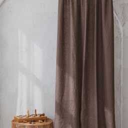 Cocoa Linen Pencil Pleat Curtain - Custom Natural Window Panel Brown Drapery For Living Room, Bedroom Or Dining Room D??cor - thumbnail 3
