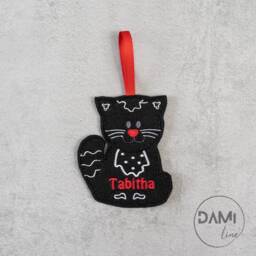 Cat Personalised Christmas Decoration, Felt Tree Ornament, Gift For Cat Lover, New Pet - thumbnail 3