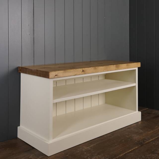 Large Double Shelved Shoe Bench Seat With Rustic Top Different Colours & Sizes Hallway Utility Room Porch - image 1