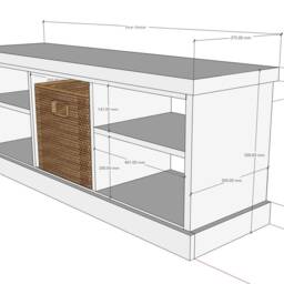Large Double Shelved Shoe Bench Seat With Rustic Top Different Colours & Sizes Hallway Utility Room Porch - thumbnail 2