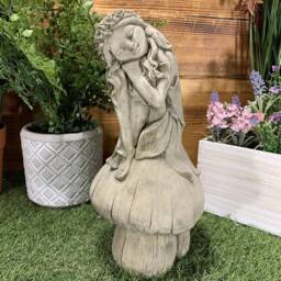 stone Garden Fairy Angel On A Mushroom Gift Ornament - thumbnail 2