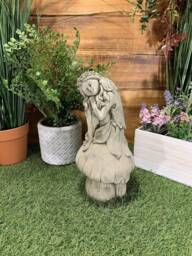 stone Garden Fairy Angel On A Mushroom Gift Ornament - thumbnail 1