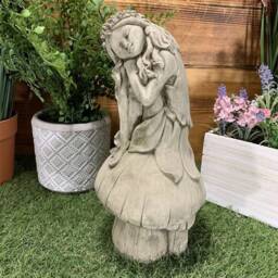 stone Garden Fairy Angel On A Mushroom Gift Ornament - thumbnail 4