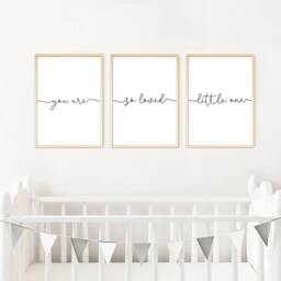 You Are So Loved Little One Prints - Set Of 3, Baby Girl Print, Neutral Nursery Wall Art, New Baby, Kids Bedroom, Playroom Art - thumbnail 2