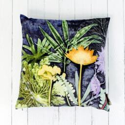Handmade Floral Botanical Cushion, Midnight Jungle Design, Compliments Home Interiors, Perfect Decor - thumbnail 3