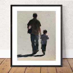 Daddy & Boy Painting, Family Wall Art, Canvas Print, Fine Art - From Original Oil Painting By James Coates - thumbnail 2