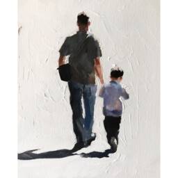 Daddy & Boy Painting, Family Wall Art, Canvas Print, Fine Art - From Original Oil Painting By James Coates - thumbnail 3