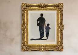 Daddy & Boy Painting, Family Wall Art, Canvas Print, Fine Art - From Original Oil Painting By James Coates - thumbnail 1