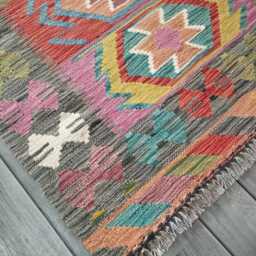 Kilim Rug Classic, Handmade Artisan Afghan Turkish Persian Rug, Navajo Moroccan Bohemian Flatweave, Natural Wool Multicolour 125x81 cm - thumbnail 3