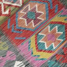 Kilim Rug Classic, Handmade Artisan Afghan Turkish Persian Rug, Navajo Moroccan Bohemian Flatweave, Natural Wool Multicolour 125x81 cm - thumbnail 4