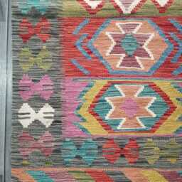 Kilim Rug Classic, Handmade Artisan Afghan Turkish Persian Rug, Navajo Moroccan Bohemian Flatweave, Natural Wool Multicolour 125x81 cm - thumbnail 2