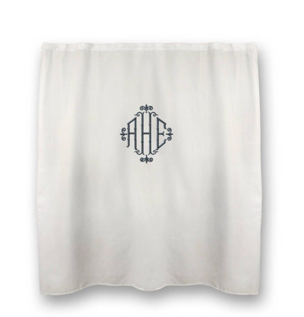 Monogrammed Twill Shower Curtain - image 1
