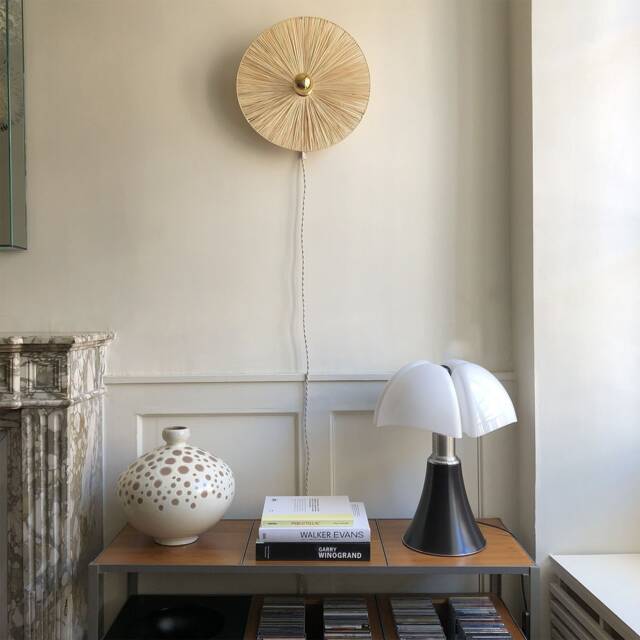 Decorative Wall Light in Natural Fibers, Portable Version Grande Fiore - Fixed On Request - image 1