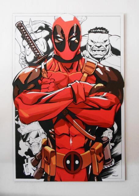 Deadpool Wall Art, Wood 3D Decor, Scroll Saw Art - image 1