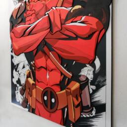 Deadpool Wall Art, Wood 3D Decor, Scroll Saw Art - thumbnail 4