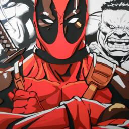 Deadpool Wall Art, Wood 3D Decor, Scroll Saw Art - thumbnail 2