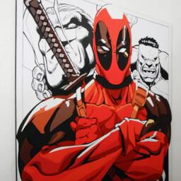 Deadpool Wall Art, Wood 3D Decor, Scroll Saw Art - thumbnail 3