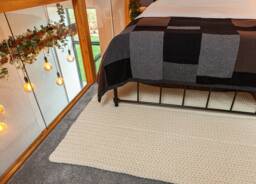 Rug Crochet Mat Chunky Cream Pure Wool Knit Knitted