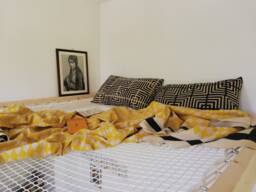 Hand Block Printed Cotton Bedspread Geometric Throw - Heera Yellow & Black