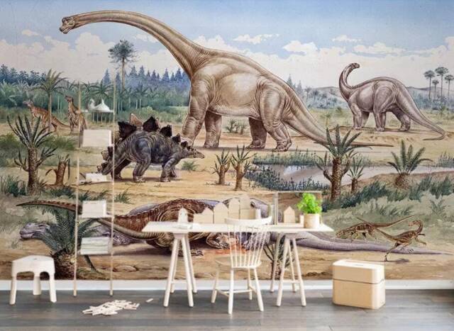 3D Dinosaur Wallpaper, Jurassic Wall Mural, Peel & Stick - image 1