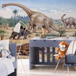 3D Dinosaur Wallpaper, Jurassic Wall Mural, Peel & Stick - thumbnail 3