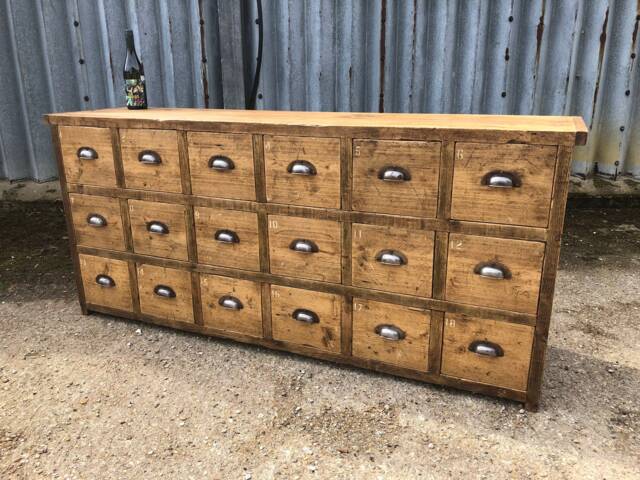 Industrial Up-Cycled Apothecary Chest - For Delivery Charge Info See Description - image 1