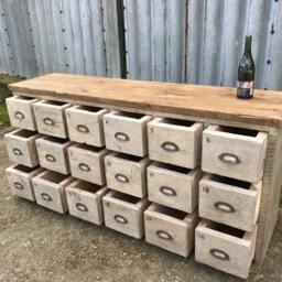 Industrial Up-Cycled Apothecary Chest - For Delivery Charge Info See Description - thumbnail 3