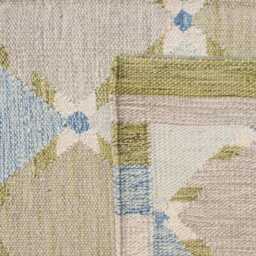 Custom Handwoven Kilim Rug Beige & Blue Scandinavian Boho Decor - thumbnail 2